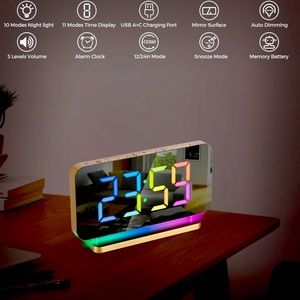 7.4 inches RGB dynamic clock with USB charger